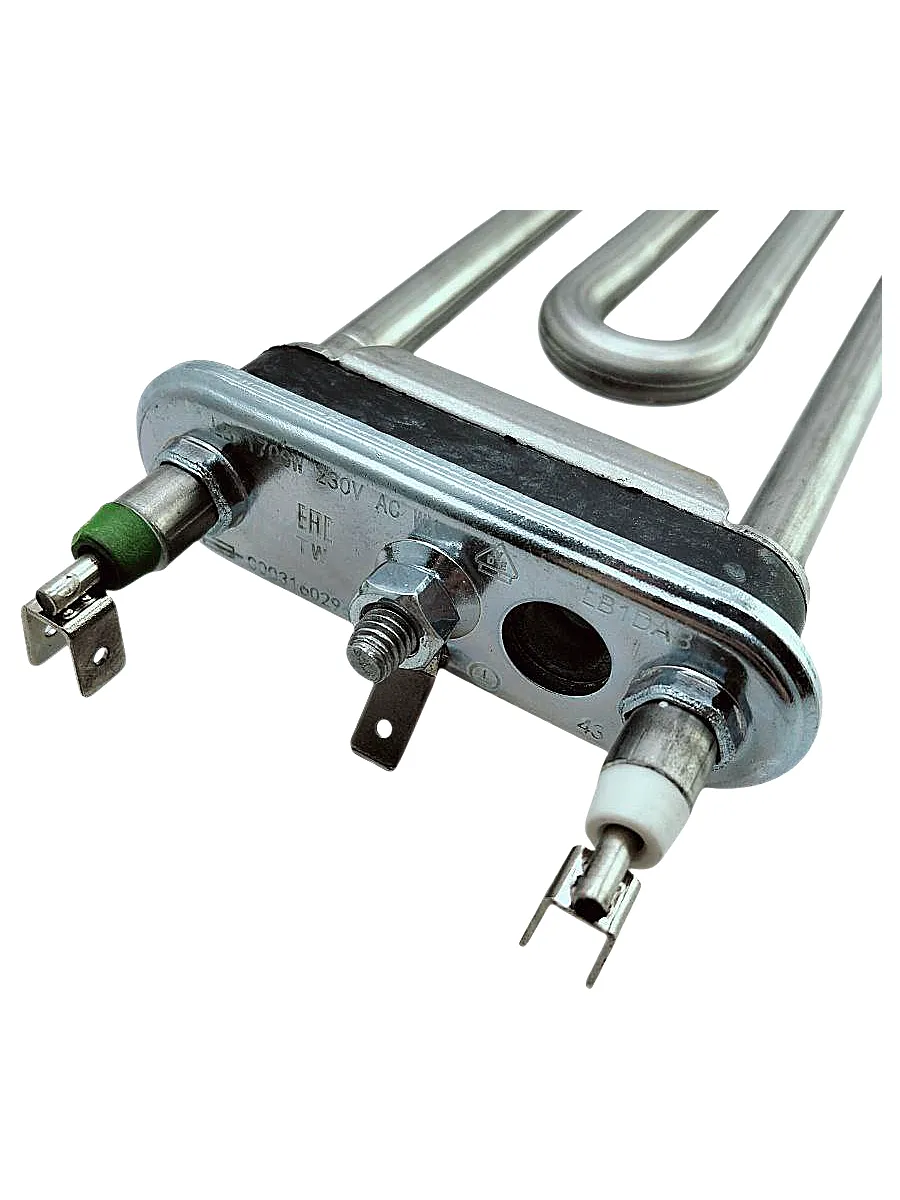 ТЭН 1700 Вт для стиральной машины, с отверстием под датчик