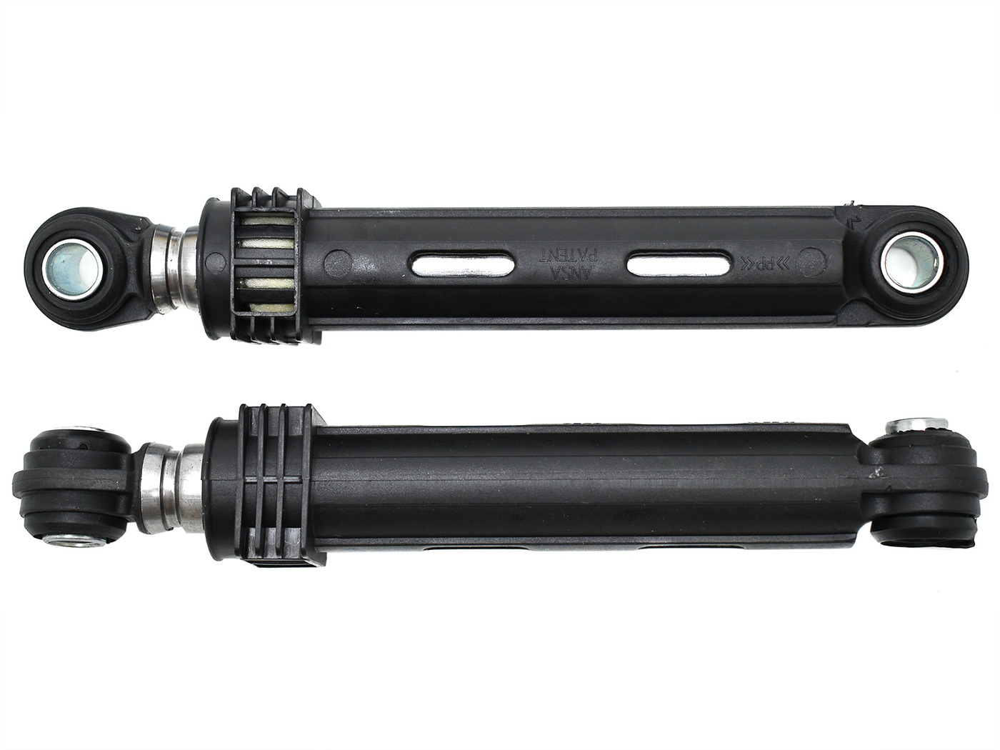 Амортизатор 100N SAMSUNG с ребрами (комп 2 шт) DC66-00343G ( длина 165-250 mm, диам метал втулки 10 mm) ANSA зам. 12ph22, `00306104, WK236, SAR006SA, SAR012SA, (`00306070-2шт.)