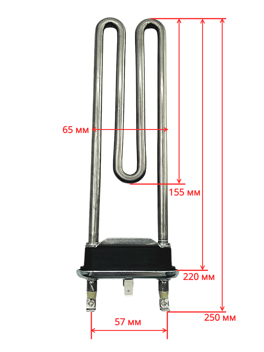 ТЭН 1850 W для стиральной машины Vestel, с отверстием под датчик
