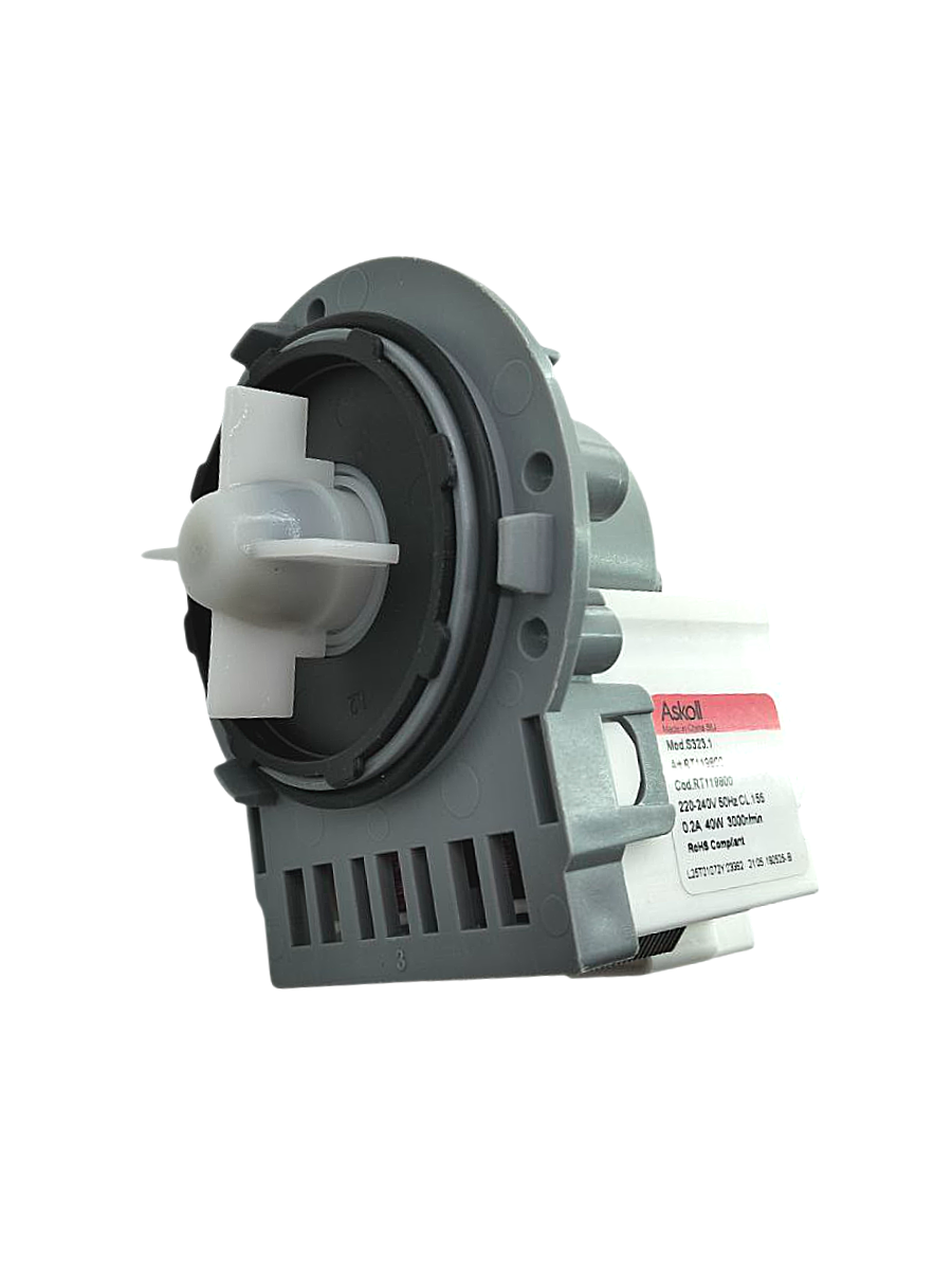 Насос 40 W для стиральной машины на 3 винтах и защелке