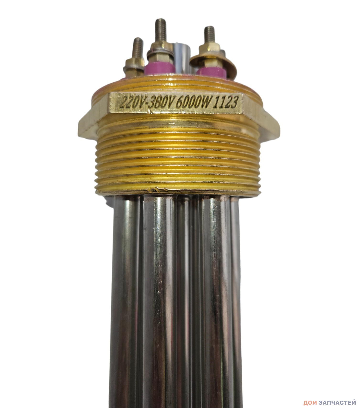 Блок ТЭНов на резьбе G2" (59 мм) 6000W (3*2000 W) (220/380 V) L тэна 320 мм