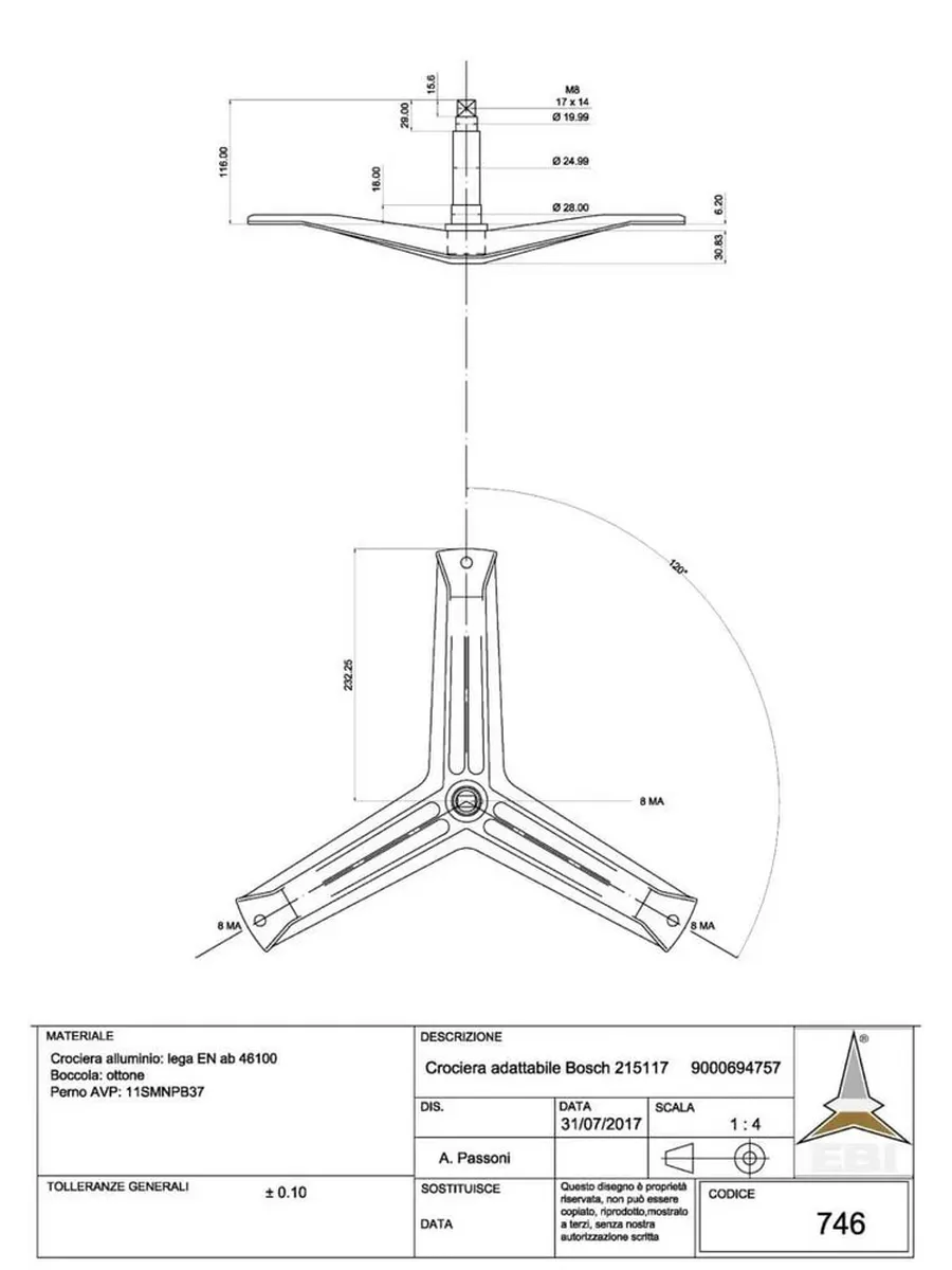 Крестовина для стиральной машины Bosch, Siemens 215117
