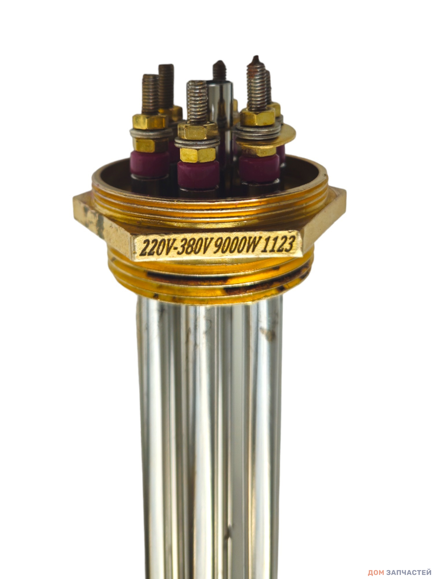 Блок ТЭНов на резьбе G1" 1/2 (48 мм) 9000W (3*3000 W) (220/380 V) L тэна 310 мм
